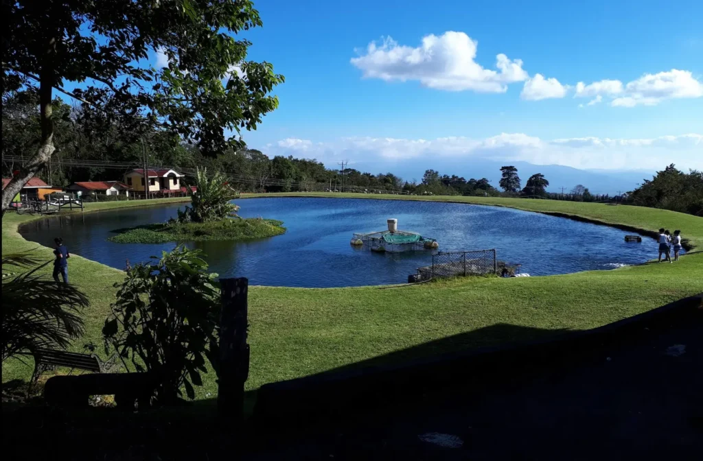 Lago para pesca de truchas en fraiajnes.