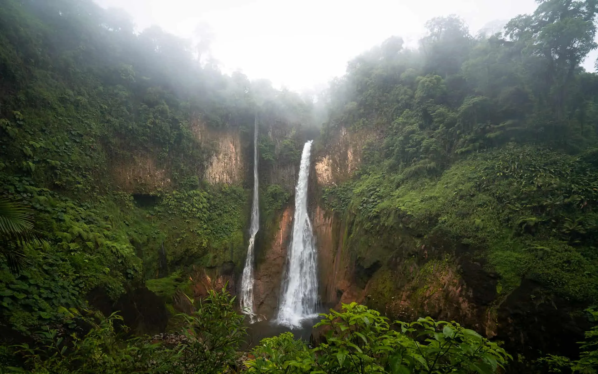 Aerial photograph of Catarata del Toro waterfall in Costa Rica