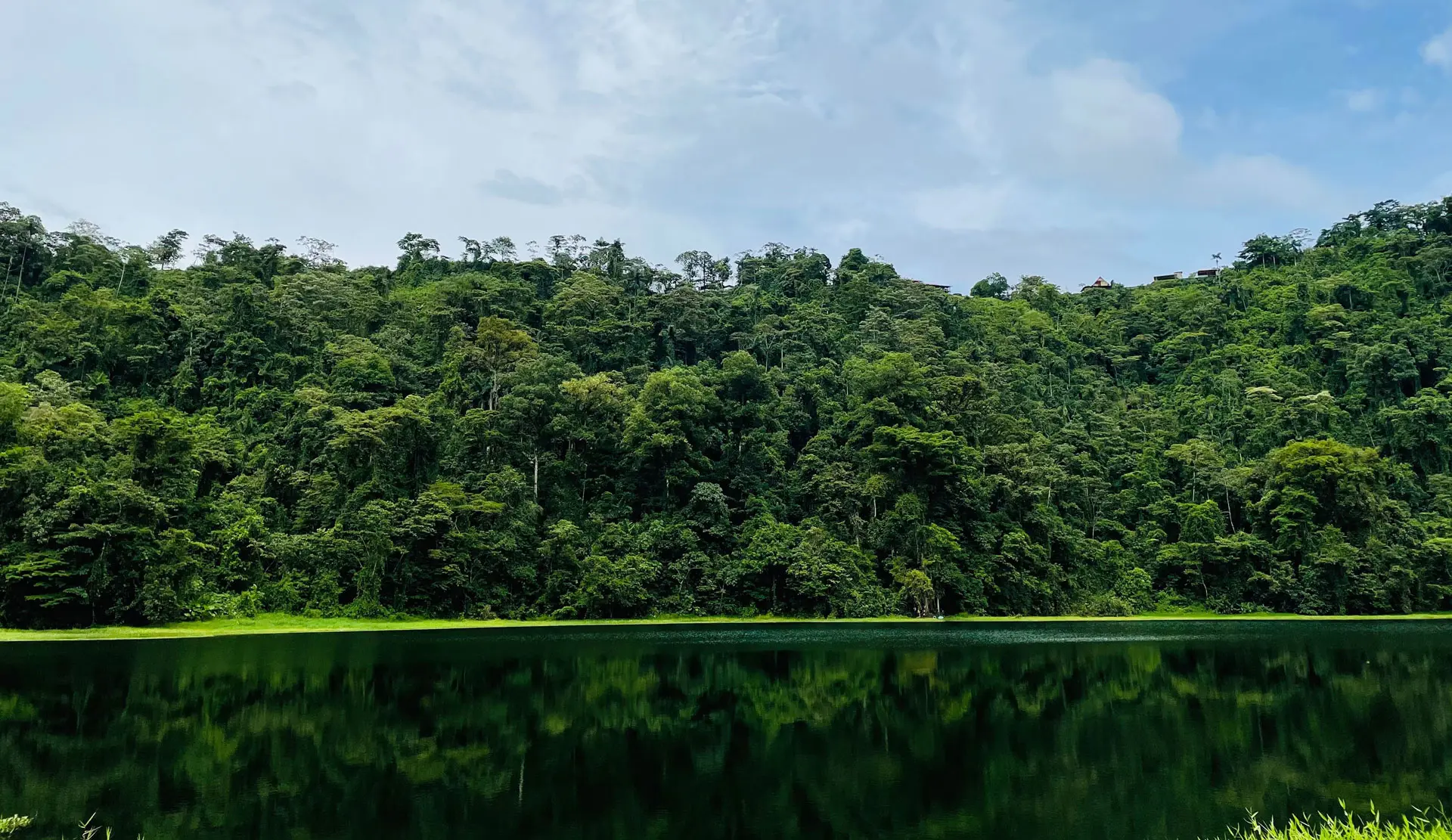 Hule Lagoon, a volcanic crater lake in Costa Rica